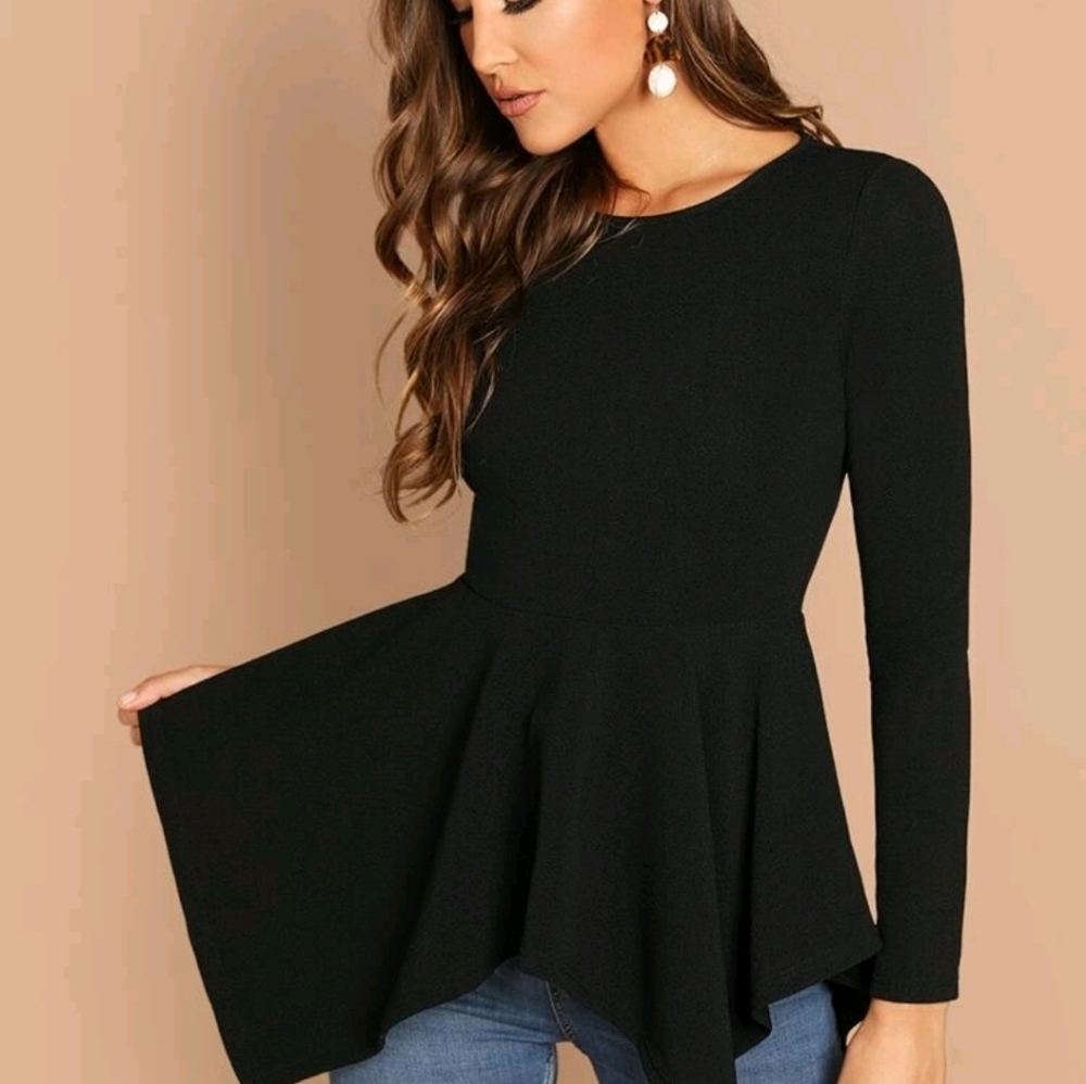 Hanky hem peplum shirt